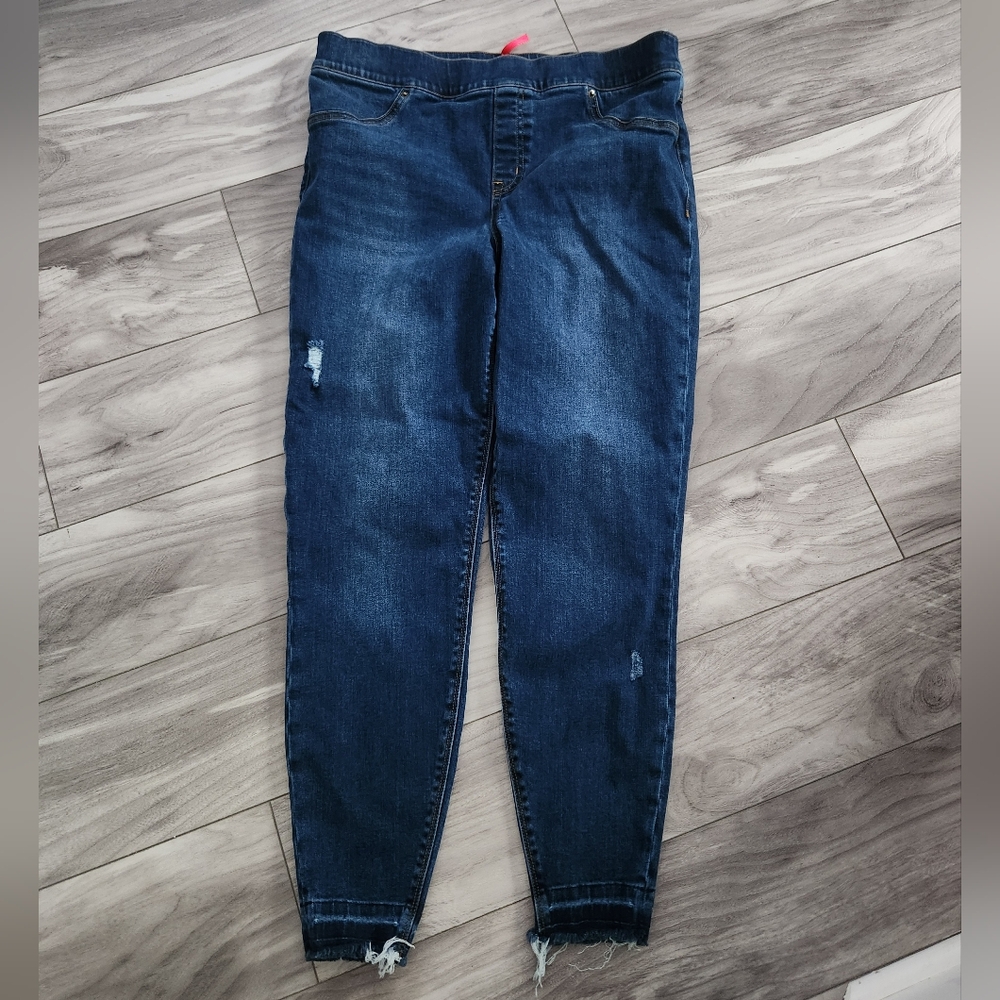 Spanx Distressed Ankle Skinny Pull-On Jeans size X-Large
